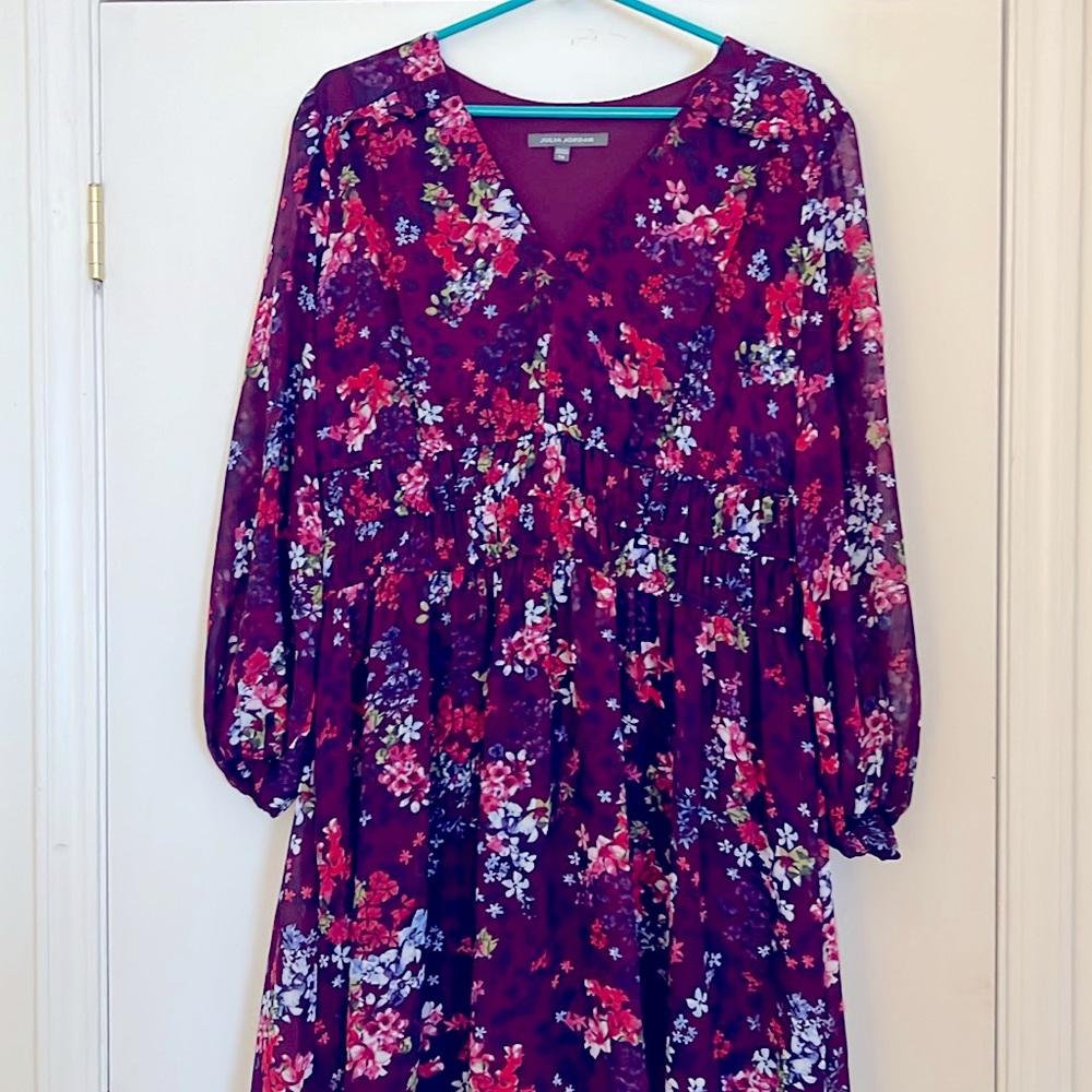 EUC JULIA JORDAN V-NECK PURPLE DRESS - Size 14!